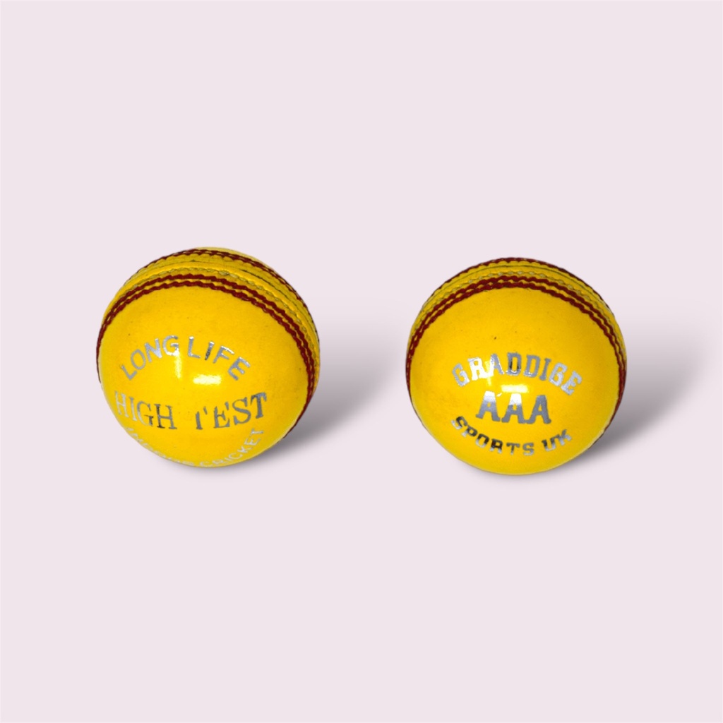 GRADDIGE HIGH TEST CRICKET BALL INDOOR YELLOW - 145g
