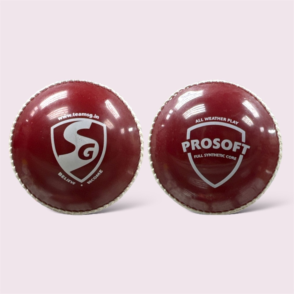 SG CRICKET BALL PROSOFT ALL WEATHER RED - 120g