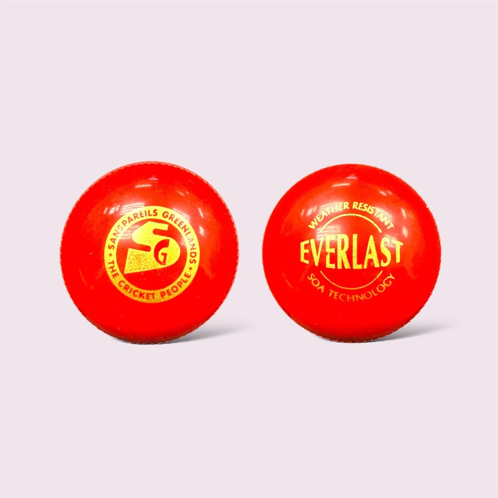 SG CRICKET BALL EVERLAST ALL WEATHER RED - 160g
