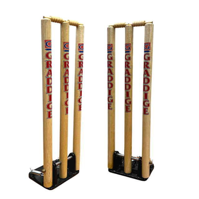 GRADDIGE CRICKET STUMP SPRING RETURN METAL BASE W/BAIL 2 SIDE