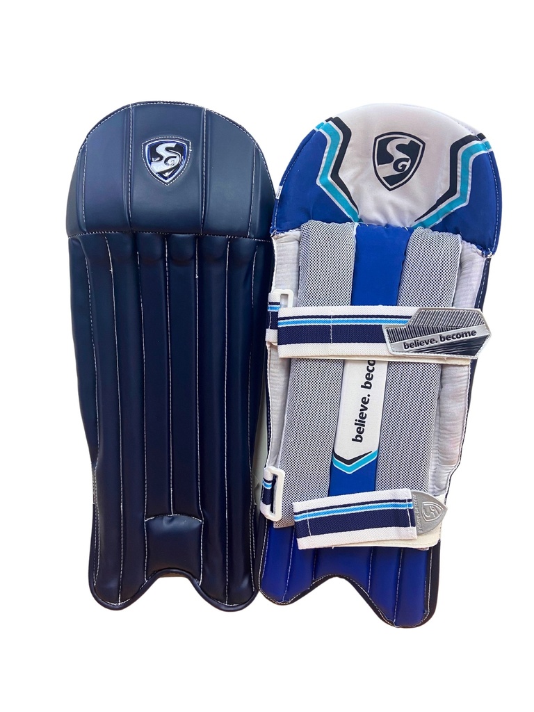 SG WICKET KEEPING LEG GUARD SUPER TEST ADULT BLUE