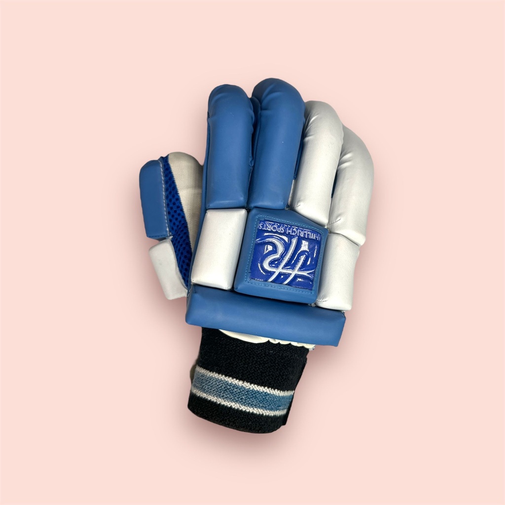 HILLRICH CRICKET BATTING GLOVES ARMSTRONG YOUTH MENS - BLUE AND WHITE