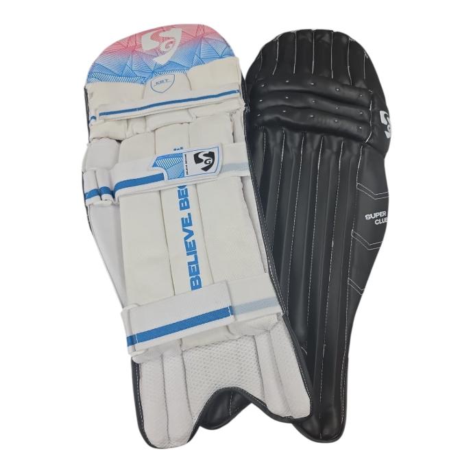 SG CRICKET BATTING SUPER CLUB LEG GUARD (BLACK) ADULT