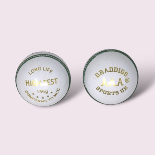 GRADDIGE CRICKET BALL LONGLIFE HIGH TEST OUTDOOR WHITE - 156g