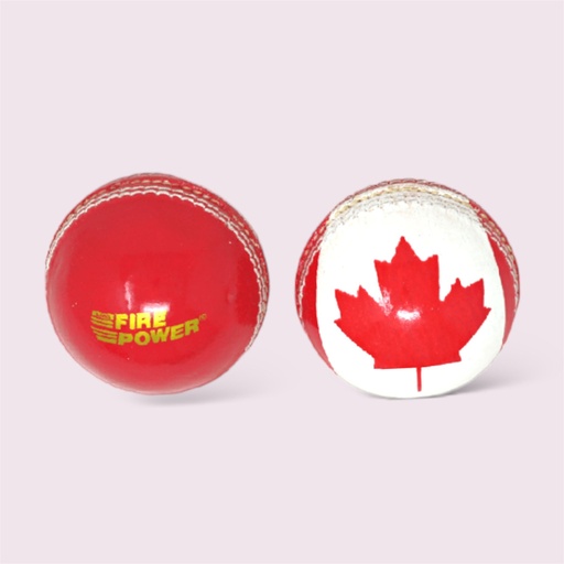 LMB FIREPOWER CRICKET BALL CANADA FLAG RED & WHITE - 90g