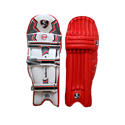 SG CRICKET BATTING LEG GUARDS RSD SUPALITE RED - ADULT