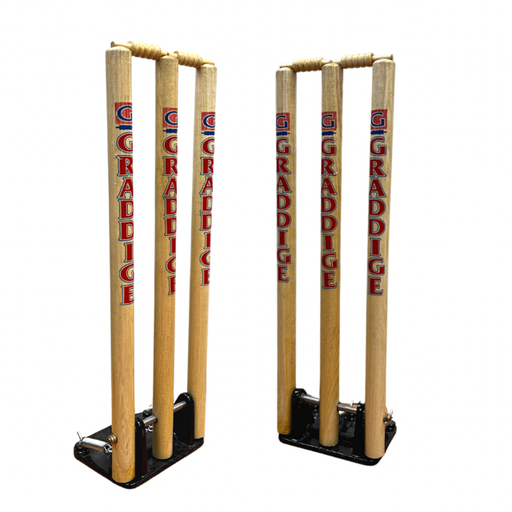 GRADDIGE CRICKET STUMP SPRING RETURN METAL BASE W/BAIL 2 SIDE