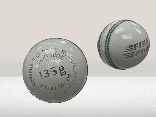 LMB FIREPOWER CRICKET BALL LEATHER YOUTH & LADIES GRADE B-WHITE 135G